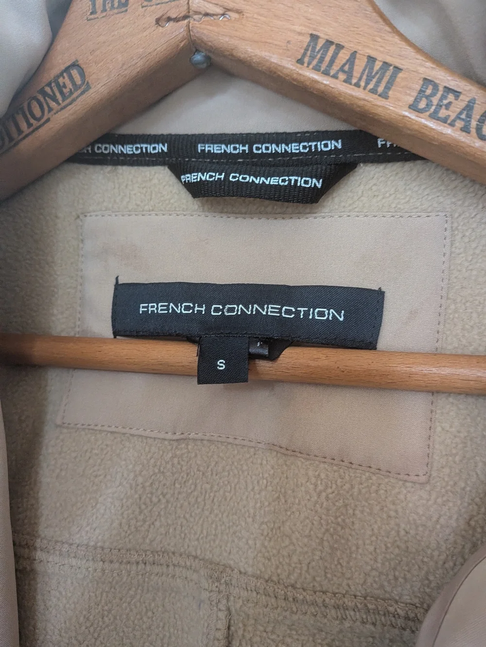 French Connection Softshell Anorak Women’s Hooded  Small Khaki - Picture 6 of 16